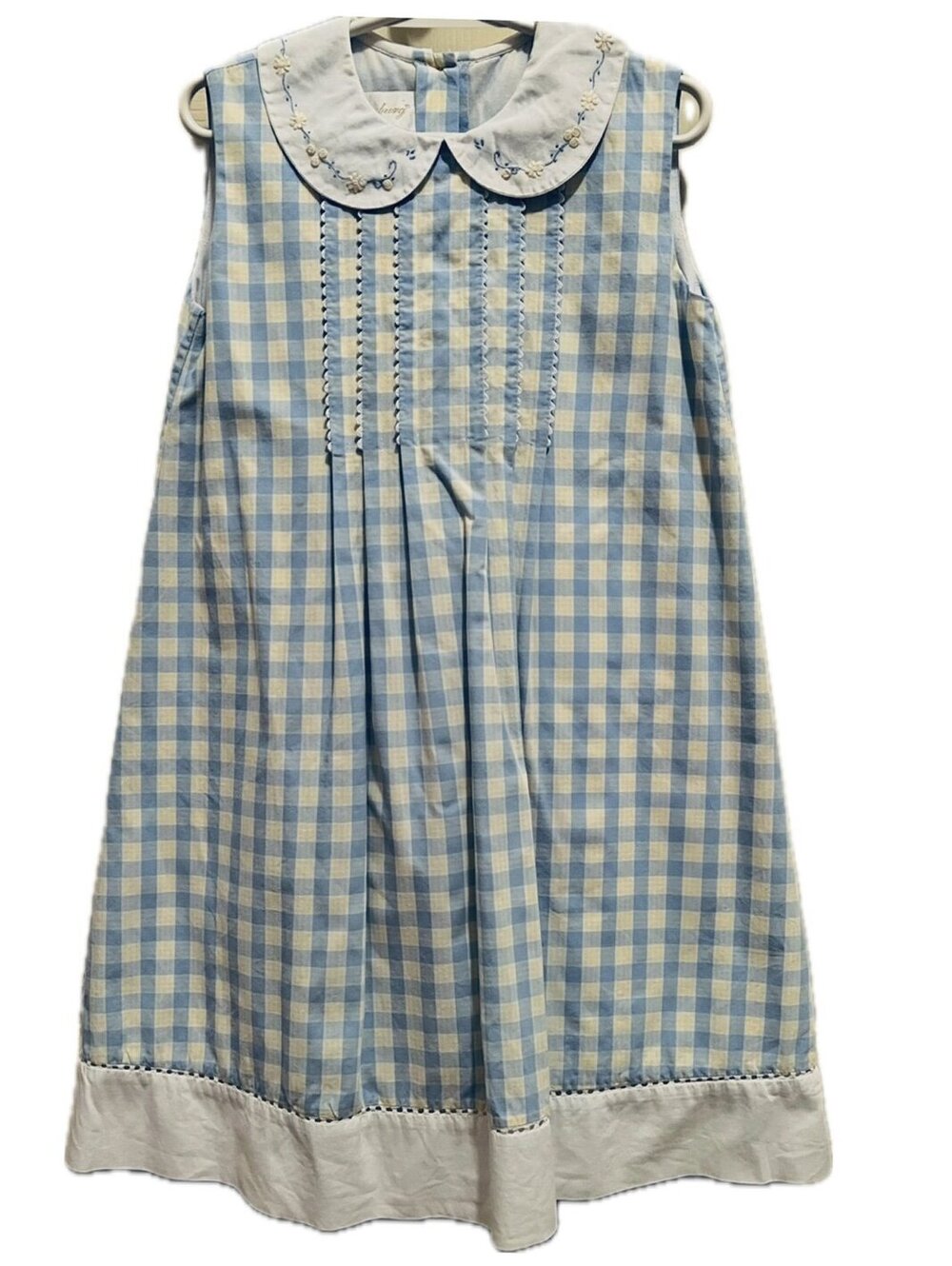 Strasburg Children’s Blue Gingham Dress (Size 5)